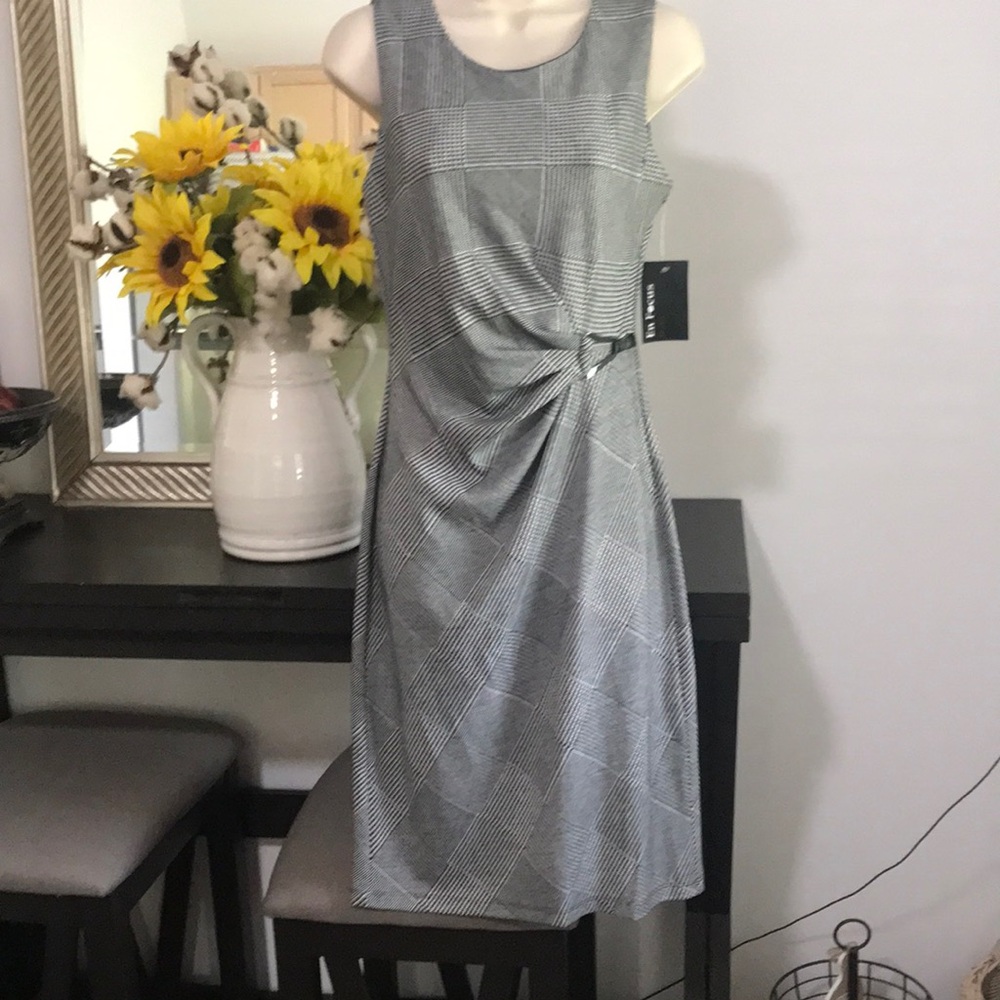 Enfocus Studio Gray Ruched Asymmetrical Sheath Dress